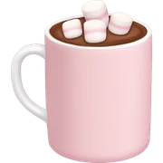 Light Pink mug of hot chocolate with marshmallows  sticker