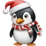 Penguin with a Santa hat sticker