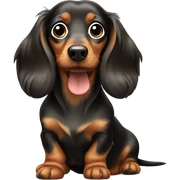 long haired ￼dachshund  sticker