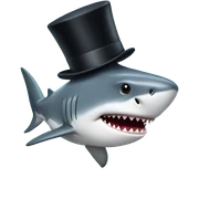 Shark with a top hat sticker