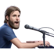 male singer with microphone sticker