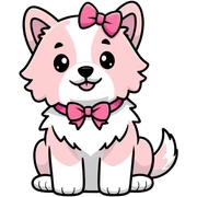 Cute dog with pink bow sticker