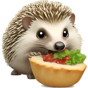 hedgehog eats sticker