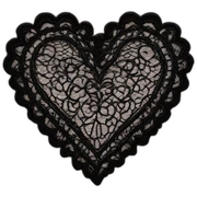 Black lace heart sticker