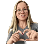 blonde girl with heart hands sticker