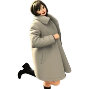 girl in coat at night sticker