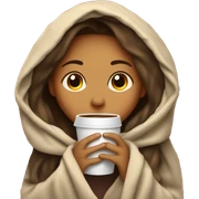 girl inside a blanket sipping coffee eyes closed sticker