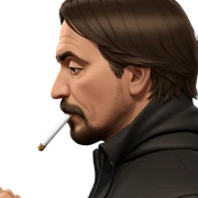 smoking male profile portrait sticker