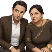 formal portrait of stylish couple sticker