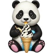 Panda eating ice cream sticker