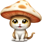 Adorable mushroom kitten sticker