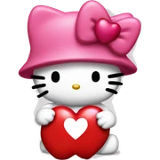 hello kitty with heart sticker