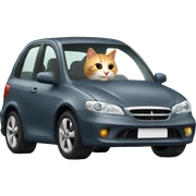 cat driving car sticker