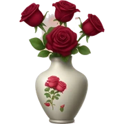 Burgundy has roses in vase  sticker