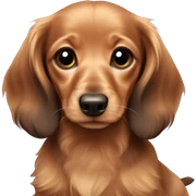 long haired dachshund puppy sticker