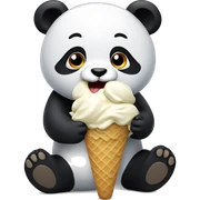 Panda eating ice cream sticker