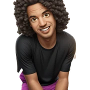 happy boy with afro hairstyle sticker