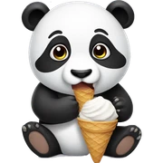 Panda eating ice cream sticker