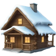 winter cabin sticker