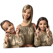 smiling girls in elegant dresses sticker
