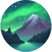mountain night under starry sky sticker