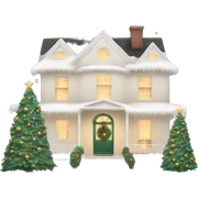 Warm White House Christmas sticker