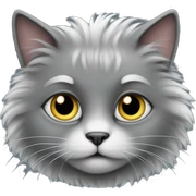 grey fluffy cat  sticker