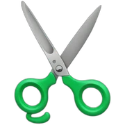 scissors green sticker