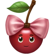 cherry wrapped in pale bow sticker