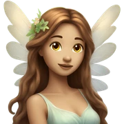 Dreamy pretty nature fairy with long brown hair and wings  sticker