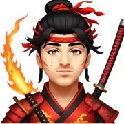 Fire-Wielding Samurai sticker