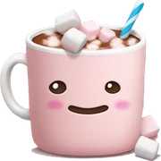 Light Pink mug of hot chocolate with marshmallows  sticker