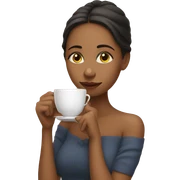 Girl sipping tea sticker