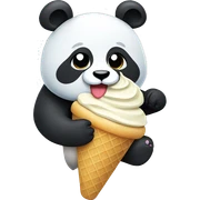Panda eating ice cream sticker