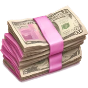 Pink money sticker