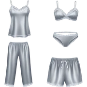 Grey satín camisole pajam sticker