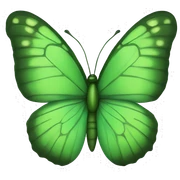 Green butterfly sticker