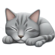 Grey cat sleeping sticker