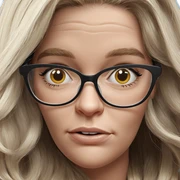 blonde girl with glasses portrait sticker
