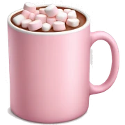 Light Pink mug of hot chocolate with marshmallows  sticker
