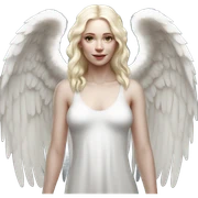 Hyper Realistic pale angel full body with halo sticker