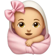 Newborn with a bow sticker