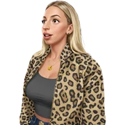 girl in leopard print jacket sticker