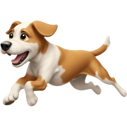 Dog running like human sticker