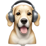 Dog in headphones sticker