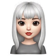 White girl with Black hair and bangs sticker