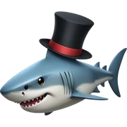 Shark with a top hat sticker