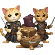 cats playing dnd sticker