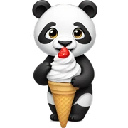 Panda eating ice cream sticker