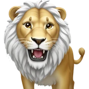 Hungry lion white sticker